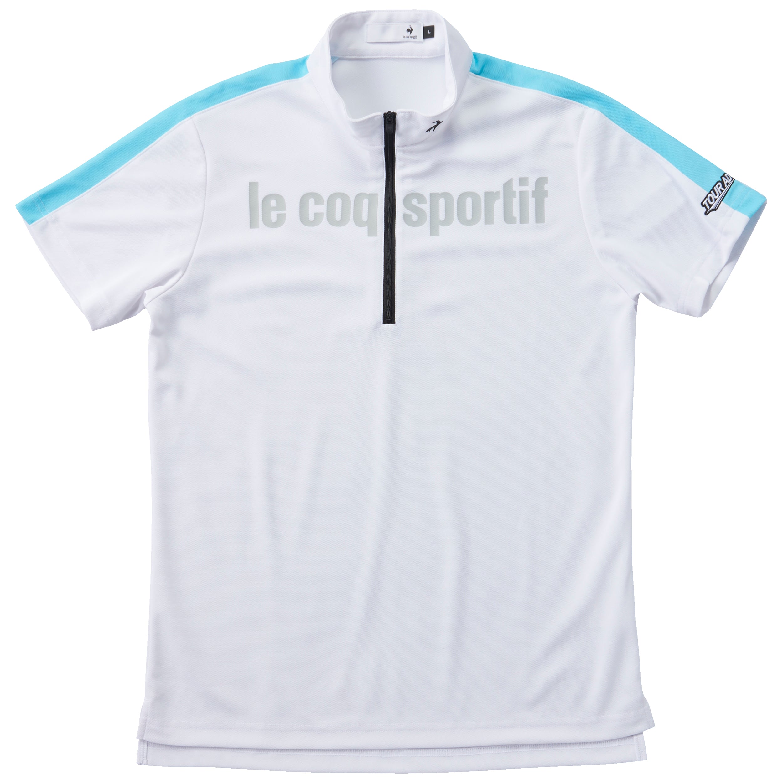 TOUR ADコラボレーション ルコック（le coq sportif）ハーフジップシャツ (吸汗速乾/UV CUT(UPF50+)白 –  グラファイトデザインオフィシャルショップ